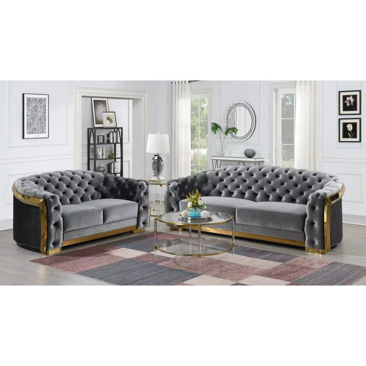 Rosdorf Park Attaway 2 Piece Velvet Living Room Set Wayfair